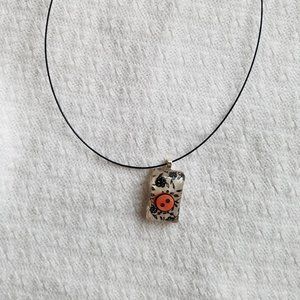 Acrylic button necklace